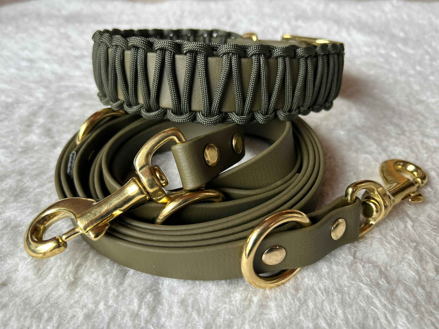 Halsband-Leinenset aus Biothane & Paracord